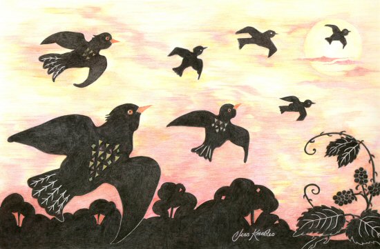 Starlings: Red Sky ay Night
